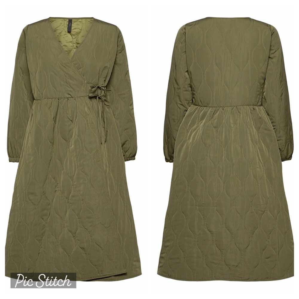 YAS YASWENNA 7/8 WRAP winter midi dress 42 chest